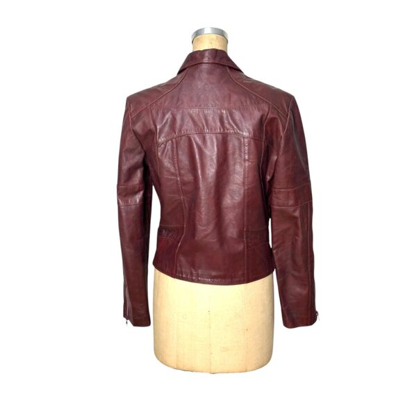 1970s/80s leather jacket with zip front and sleeves by Wilson Size S/M - Picture 4 of 10